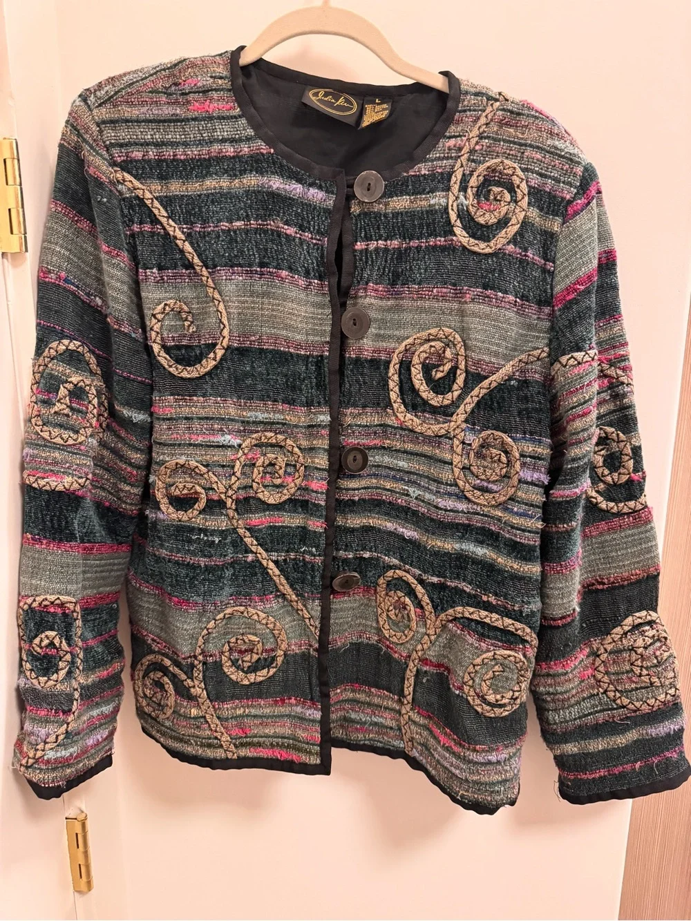 Vintage Julia‎ Kim silk blend “Art to Wear” jacket